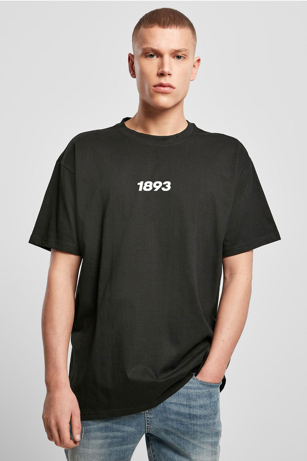 Oversize Tshirt 1893 in schwarz 
 Vorderansicht