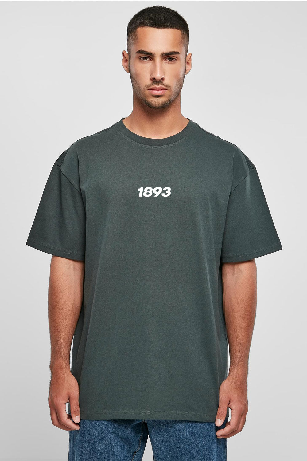 Oversize Tshirt 1893 in bottlegreen Vorderansicht