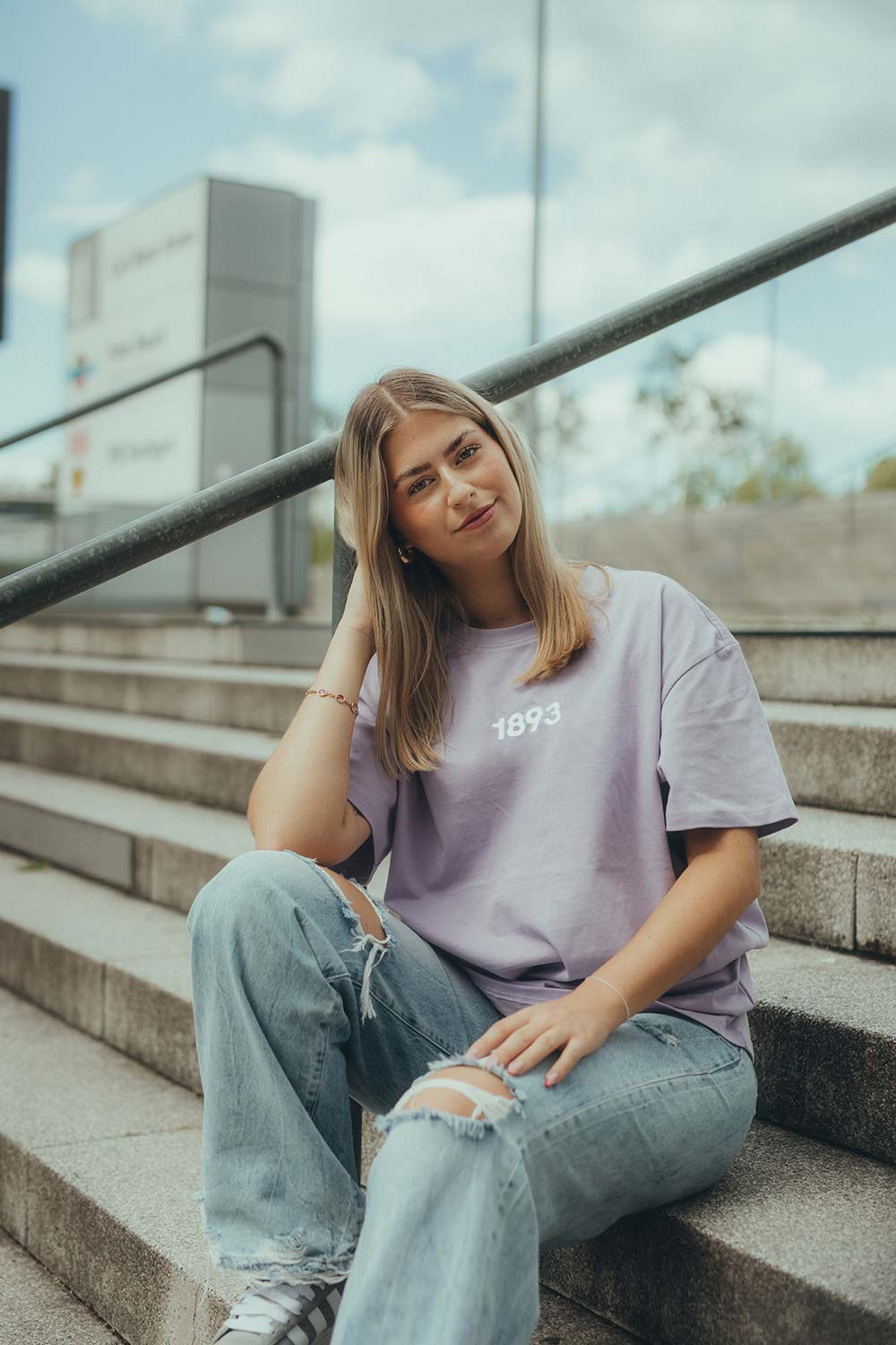 Oversize Tshirt 1893 in lilac Vorderansicht