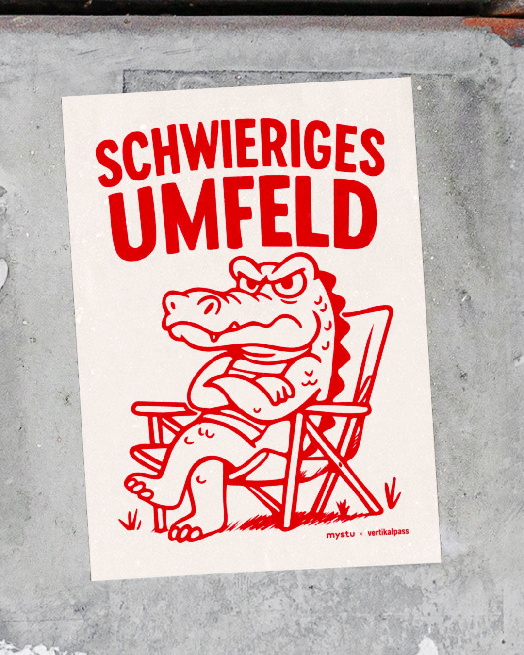 Sticker - Schwieriges Umfeld Rückansicht – mystu Stuttgart