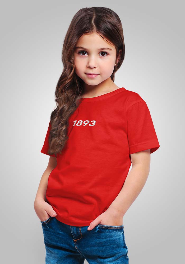 Kinder Tshirt mit der Aufschrift 1893 in rot