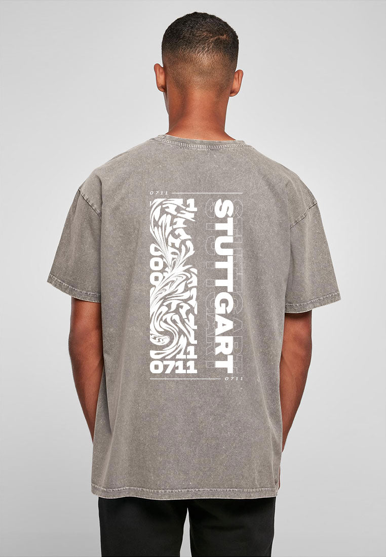 Oversize Tshirt 0711 Stuttgart in washed asphalt Hinteransicht