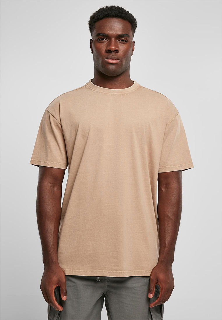 Oversize Tshirt 0711 Stuttgart in washed beige Vorderansicht